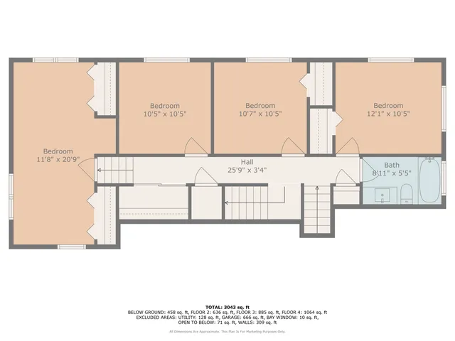 a picture of a bench in a white house