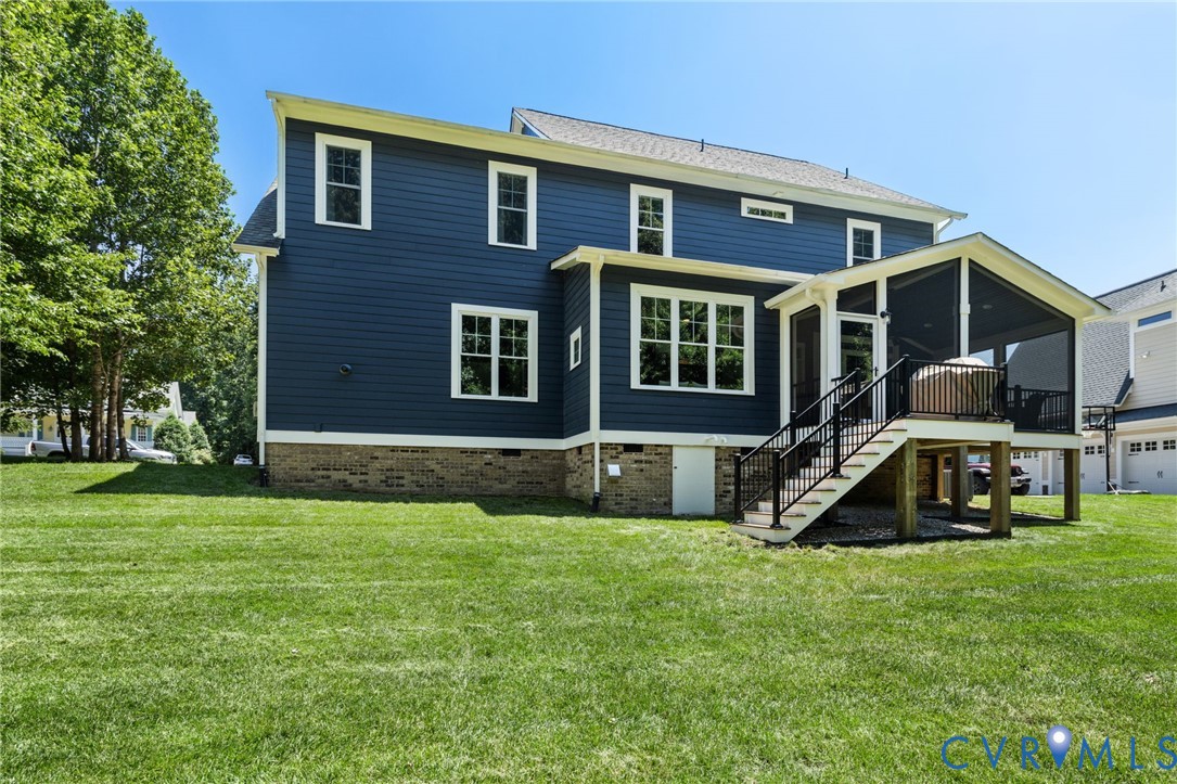 15936 Alsdell Road Midlothian, VA 23112 - Photo 42 of 45 Expansive rear yard featuring a large screened por