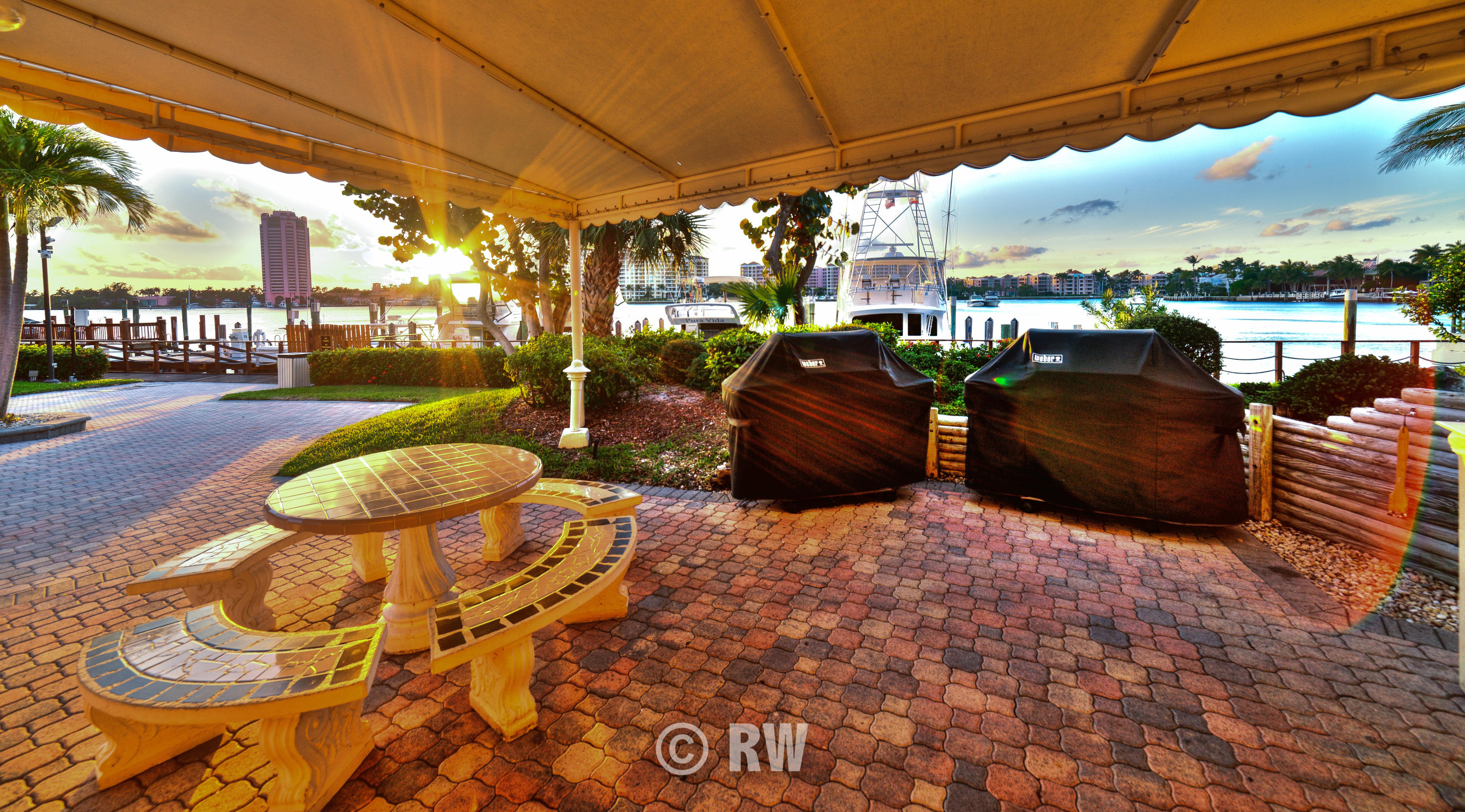 550 South Ocean Boulevard, Unit 1201 Boca Raton, FL 33432 - Photo 36 of 37 SUMMER KITCHEN ON LAKE BOCA