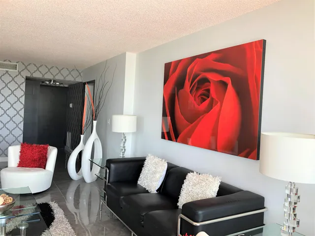 a living room with furniture