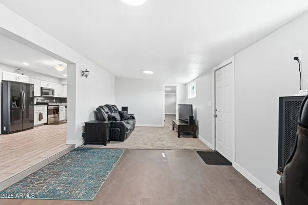 a living room with furniture