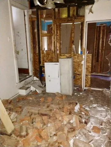 a view of a storage room