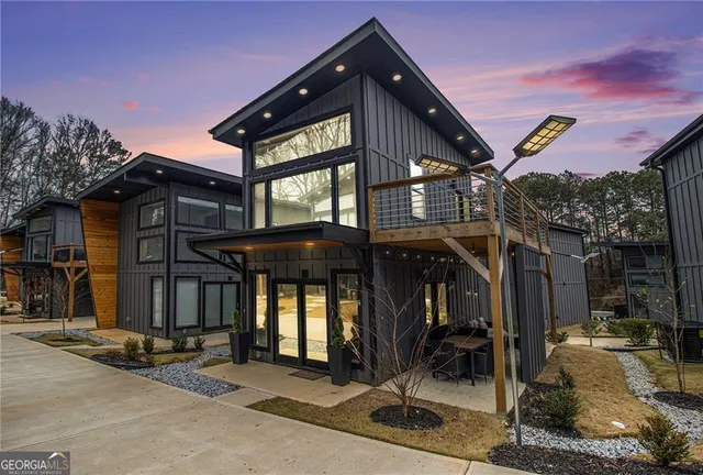 a front view of a house