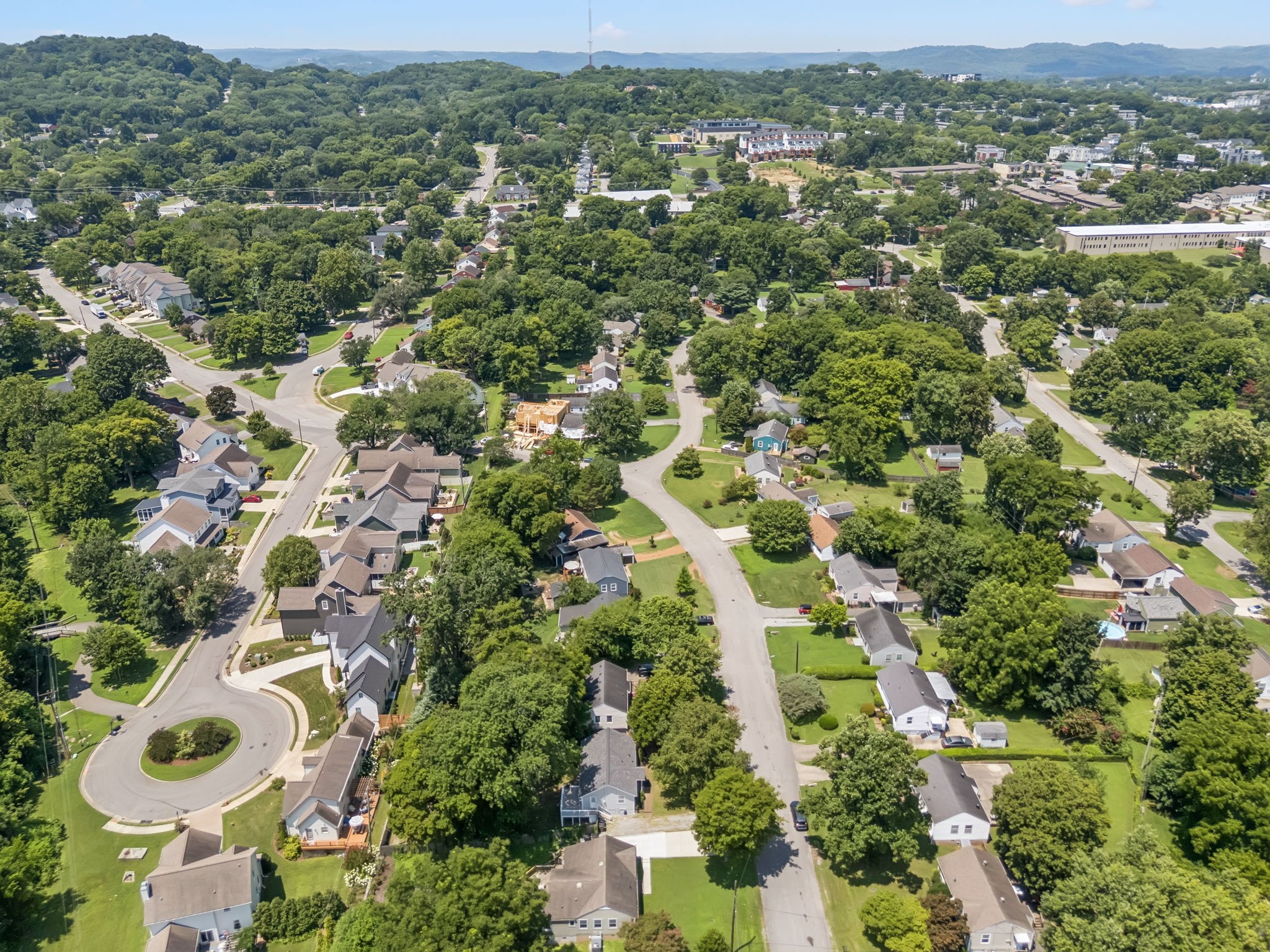 5415 Knob Road Nashville, TN 37209 - Photo 26 of 28 an aerial view of residential houses with outdoor space and covered with tall trees