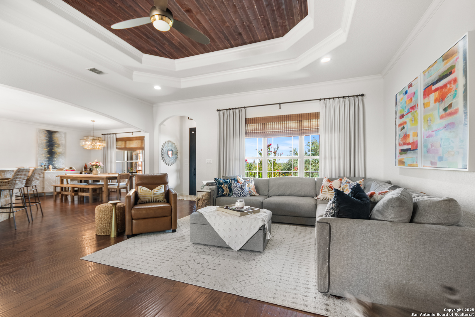 875 Shepherds Ranch Bulverde, TX 78163 - Photo 12 of 54 a living room with furniture and a large window