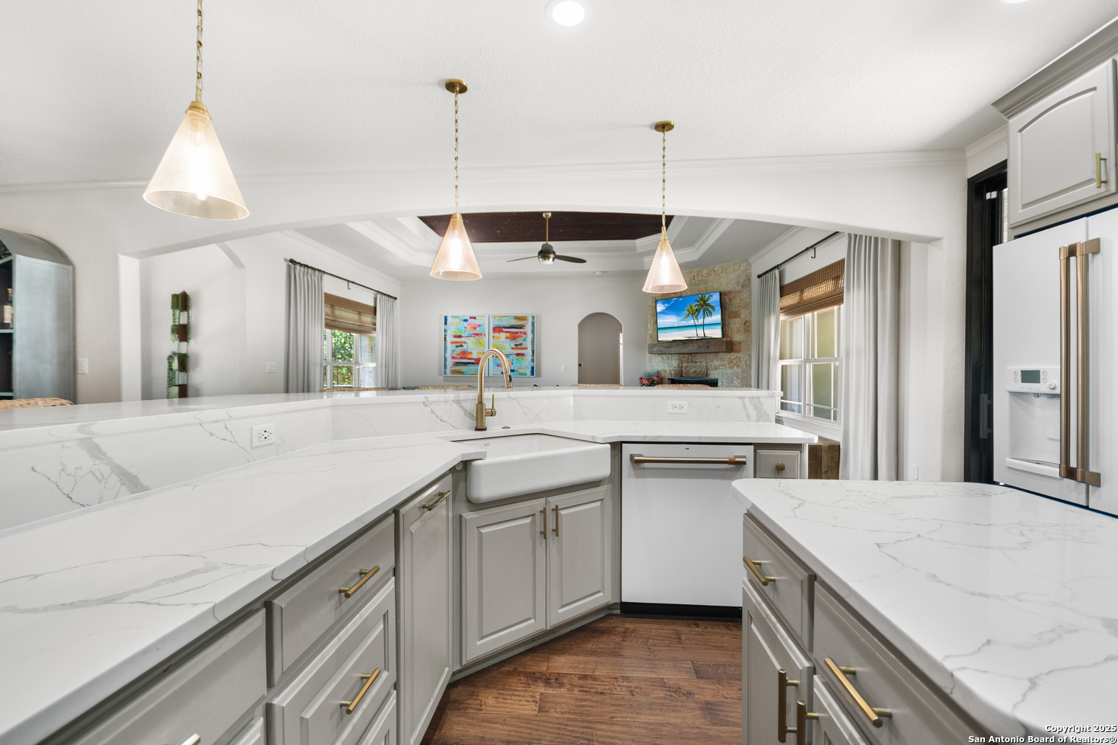 875 Shepherds Ranch Bulverde, TX 78163 - Photo 23 of 54 a kitchen with a sink counter top space and stainless steel appliances