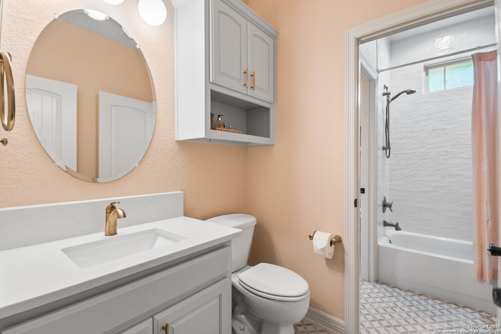 875 Shepherds Ranch Bulverde, TX 78163 - Photo 33 of 54 a bathroom with a sink a toilet and a mirror