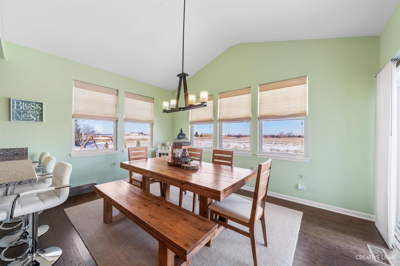 3806 Monterey Circle Algonquin, IL 60102 - Photo 7 of 33 a dining room with furniture a rug and a chandelier
