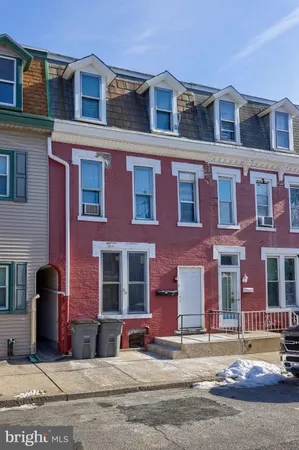 a front view of multiple houses