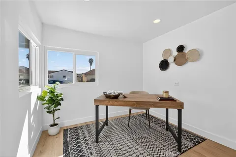 a workspace with furniture and window