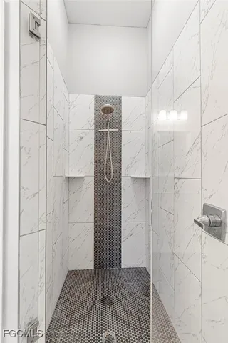 a bathroom with a shower