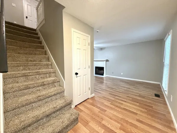 a view of an entryway with staircase