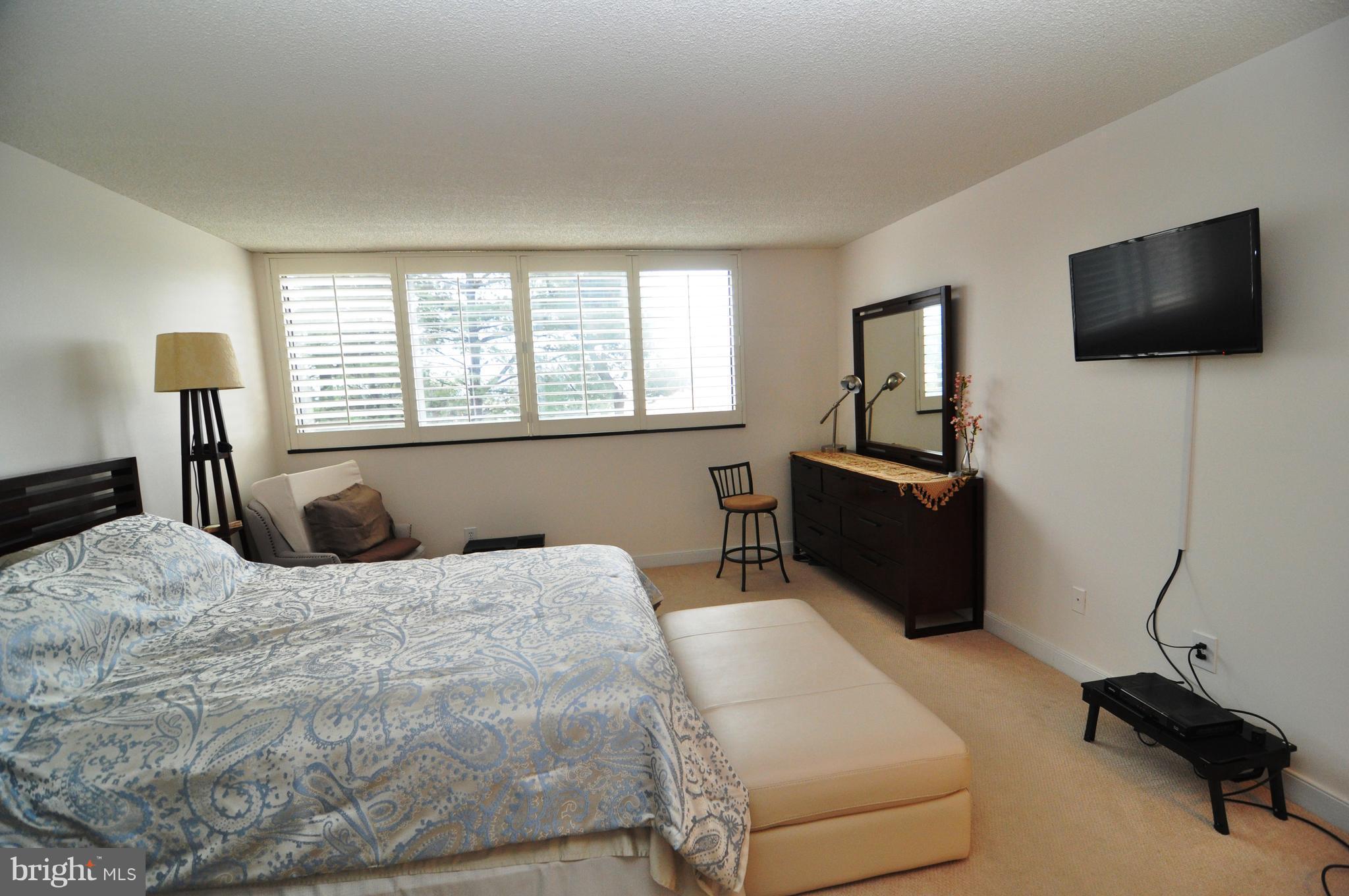 1101 South Arlington Ridge Road, Unit 204 Arlington, VA 22202 - Photo 14 of 28 a bedroom with a bed and a flat screen tv