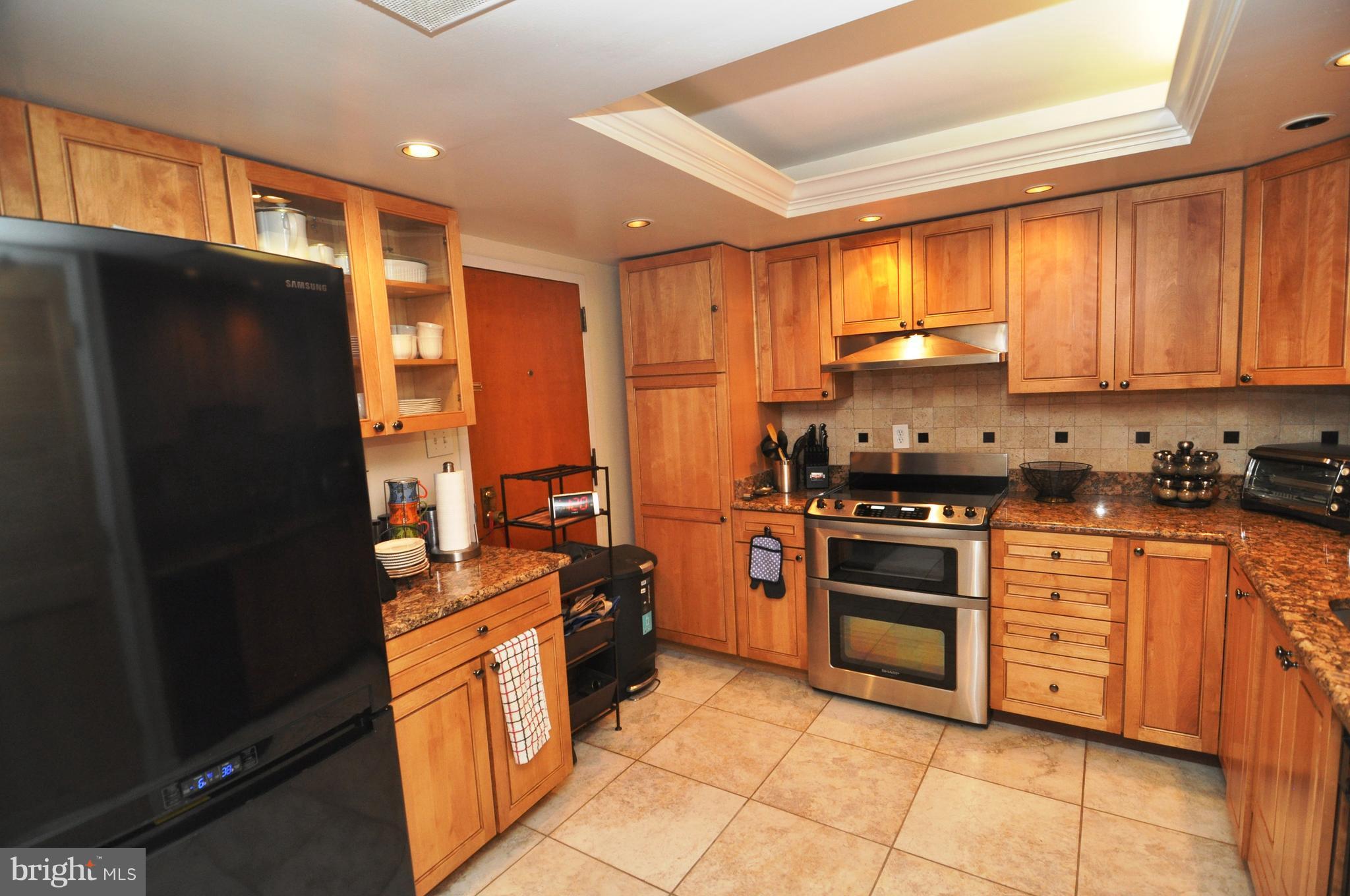 1101 South Arlington Ridge Road, Unit 204 Arlington, VA 22202 - Photo 7 of 28 a kitchen with stainless steel appliances a refrigerator sink and stove