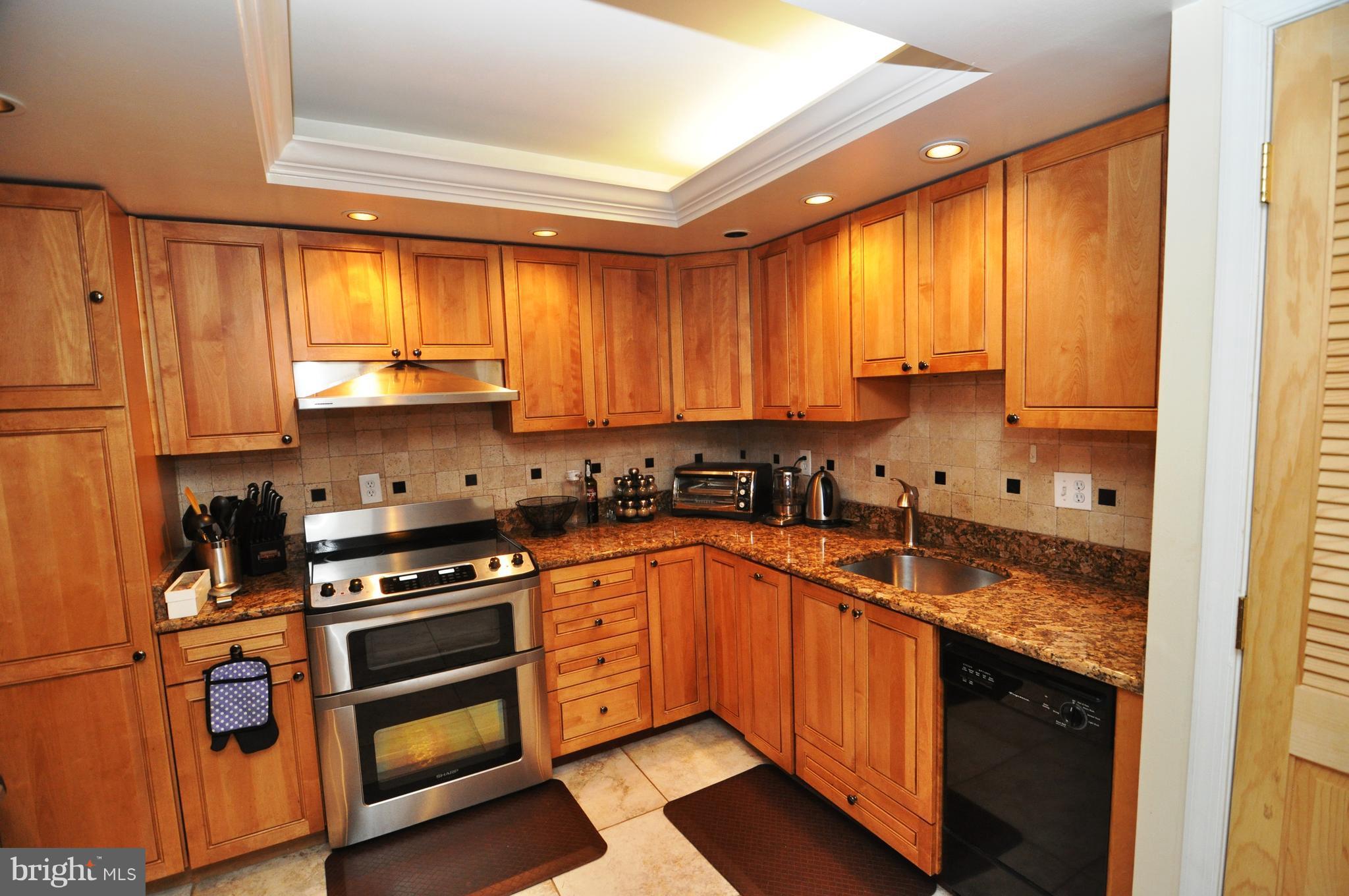 1101 South Arlington Ridge Road, Unit 204 Arlington, VA 22202 - Photo 8 of 28 a kitchen with stainless steel appliances a stove a sink and a refrigerator