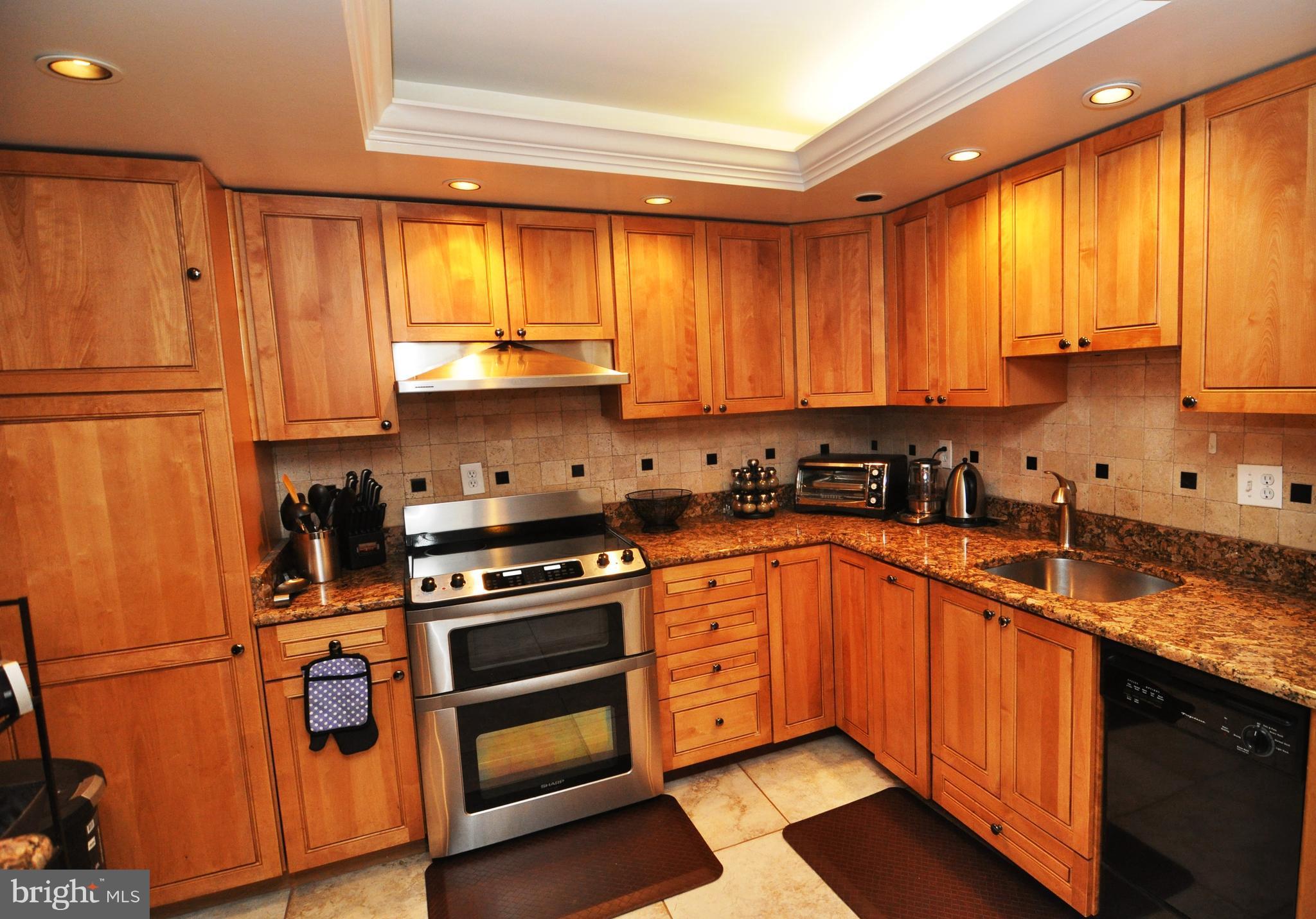 1101 South Arlington Ridge Road, Unit 204 Arlington, VA 22202 - Photo 9 of 28 a kitchen with stainless steel appliances a stove sink and cabinets