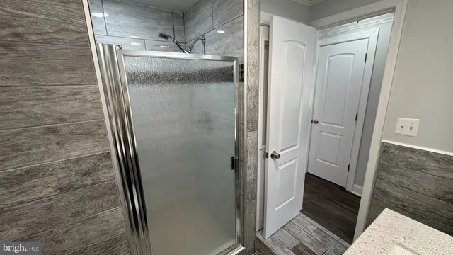 a bathroom with a shower