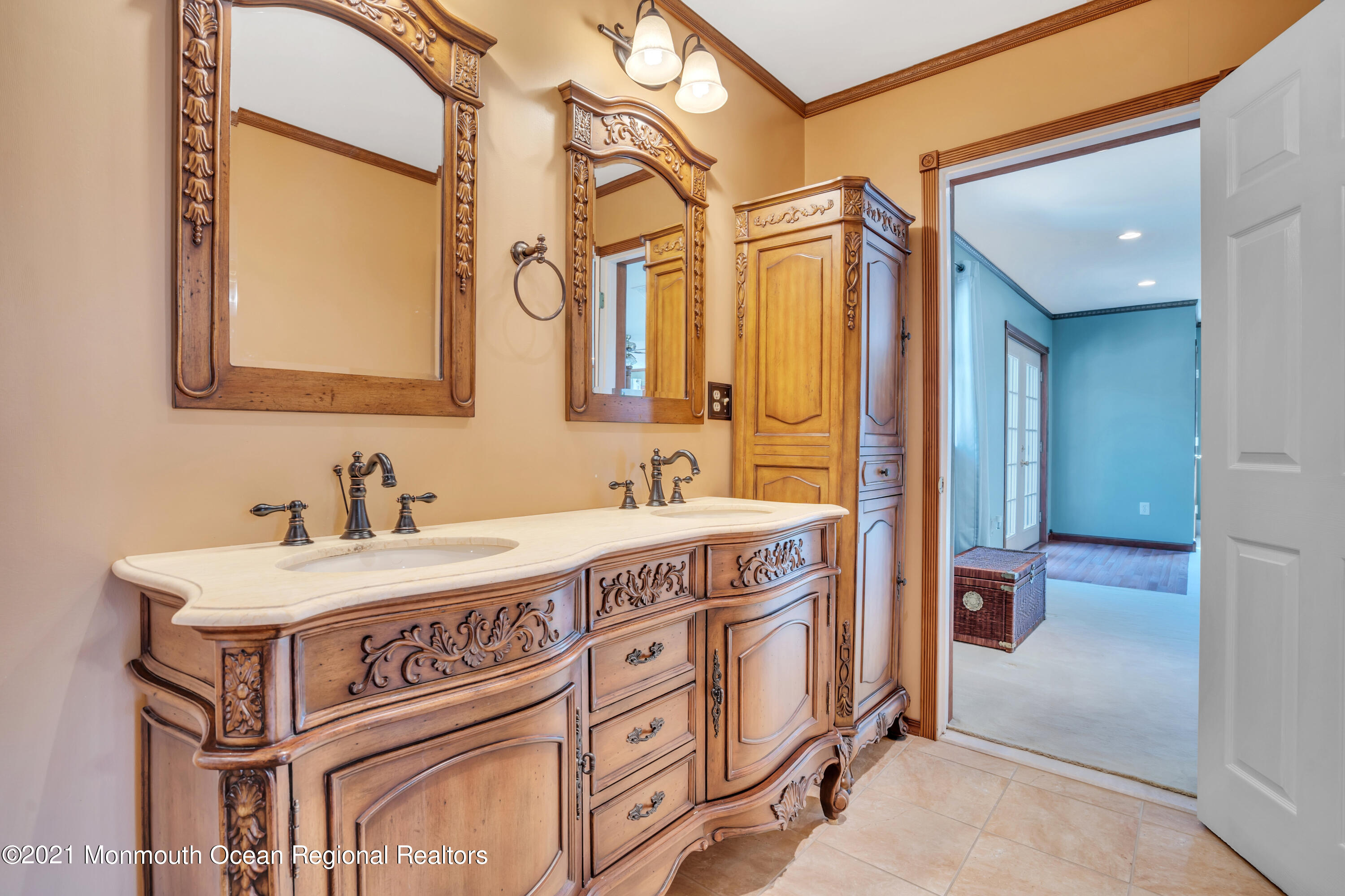 843 Nutswamp Road Red Bank, NJ 07701 - Photo 48 of 92 a spacious bathroom with a sink a vanity and a mirror