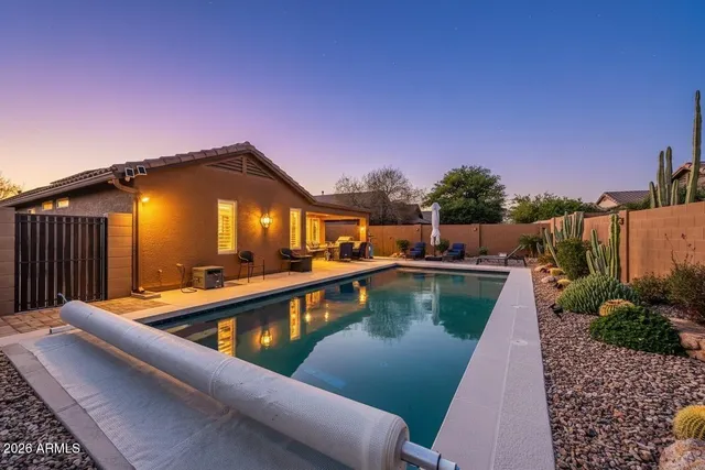 a view of a lake with a big yard