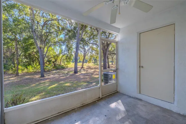 a view of a porch with a yard