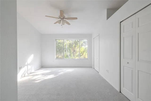 a view of a livingroom with a window