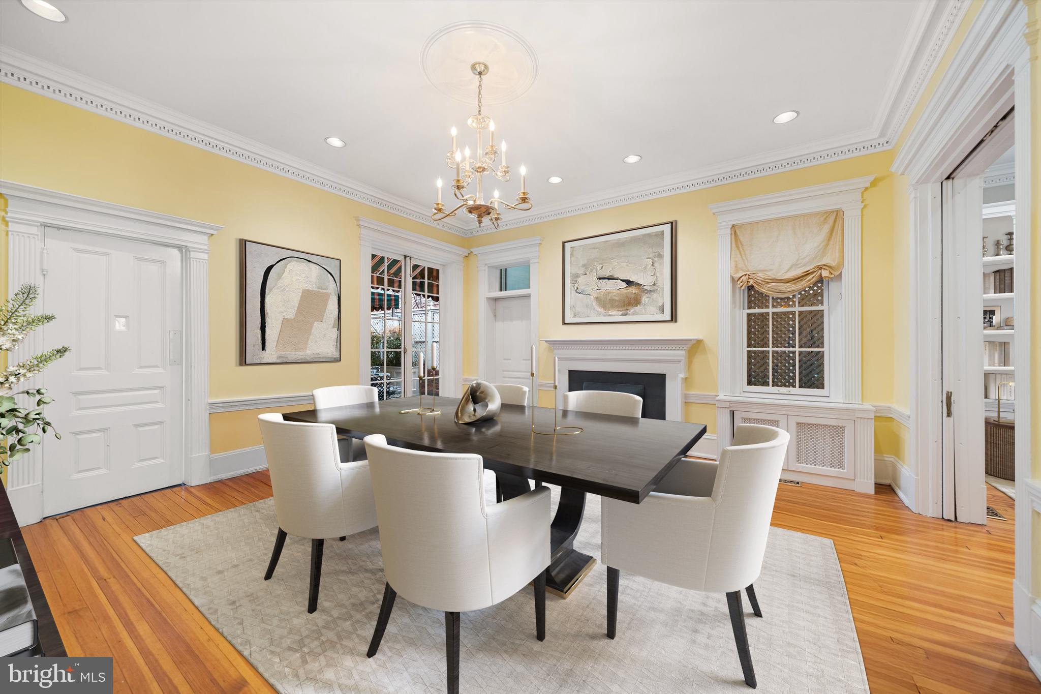 2134 R Street Northwest Washington, DC 20008 - Photo 7 of 36 Expansive Dining Room with Fireplace & Terrace