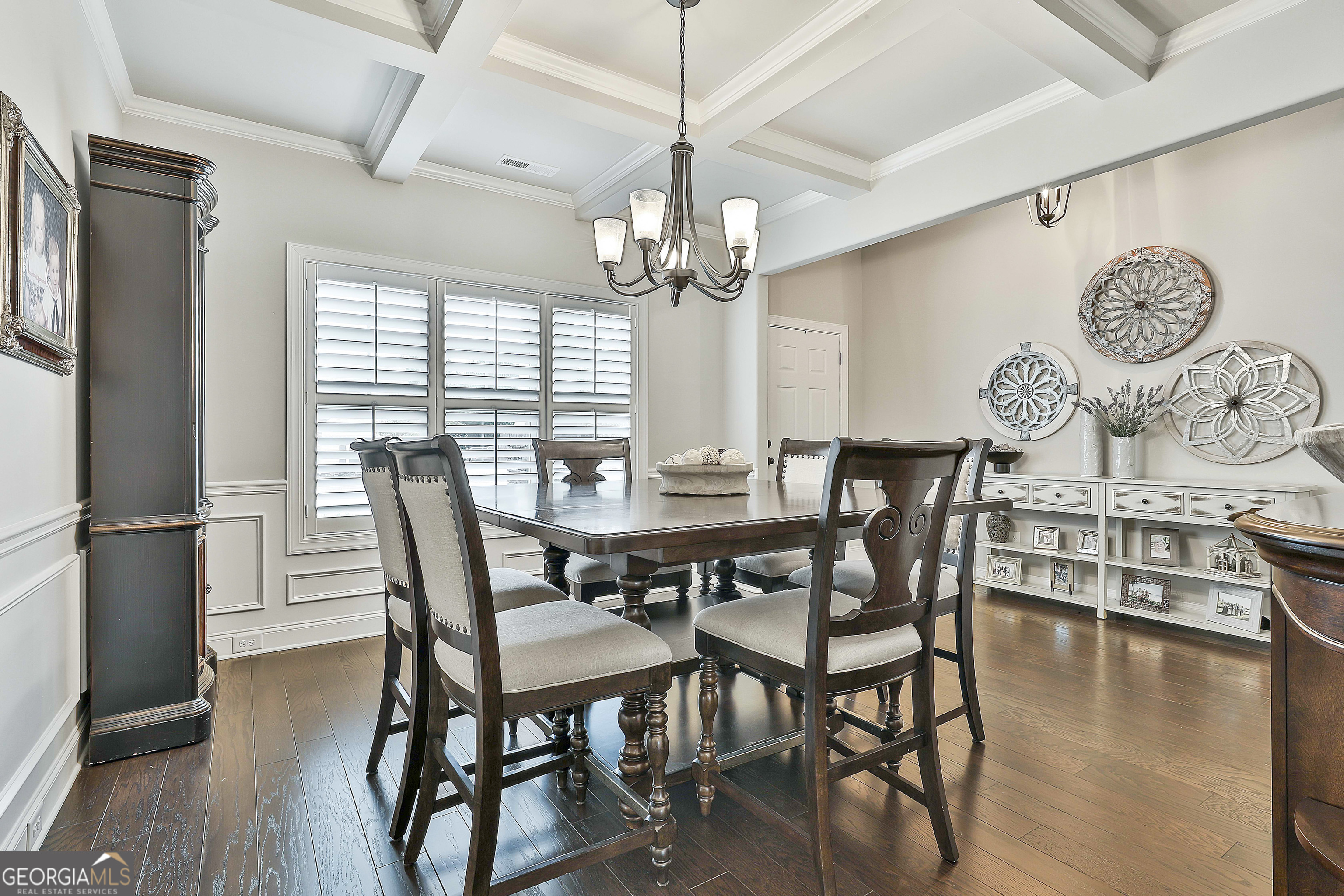 155 Wet Stone Road Senoia, GA 30276 - Photo 23 of 46 a view of a dining room with furniture window and wooden floor