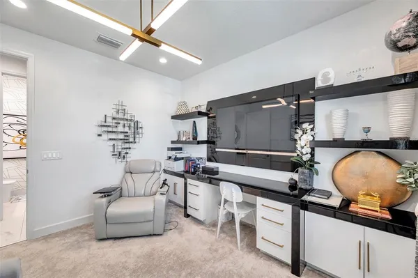 a bedroom with a bed and closet