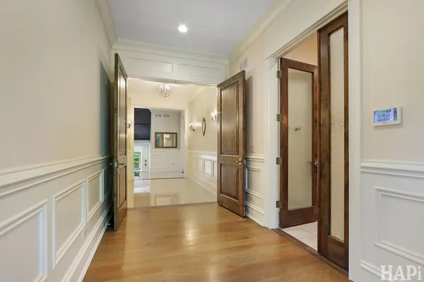 a view of room with hardwood floor