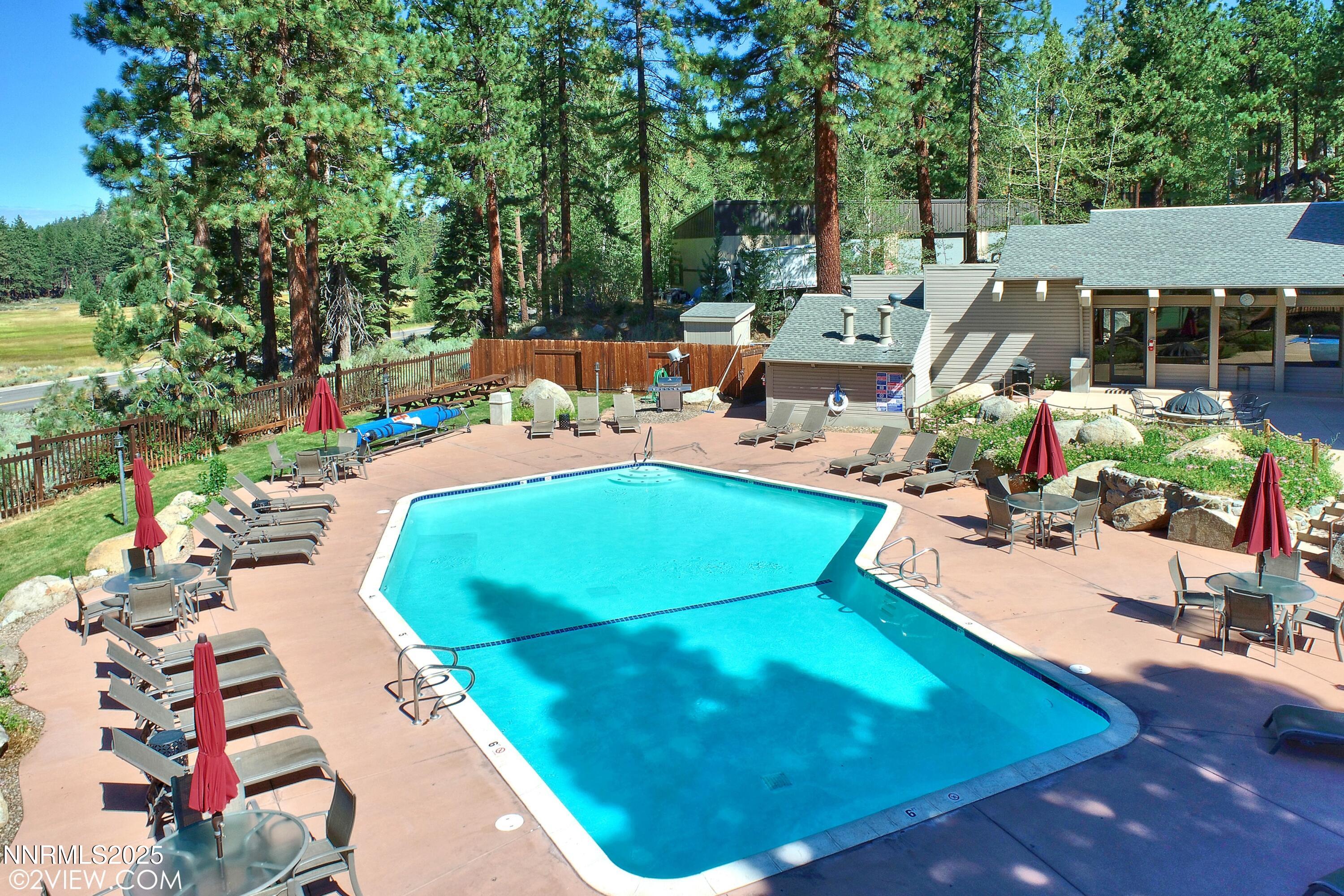 230 Clubhouse Circle Stateline, NV 89449 - Photo 35 of 44 a view of a swimming pool with lounge chairs