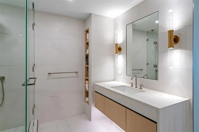 a bathroom with a shower