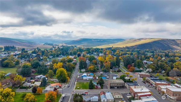 an aerial view of a city