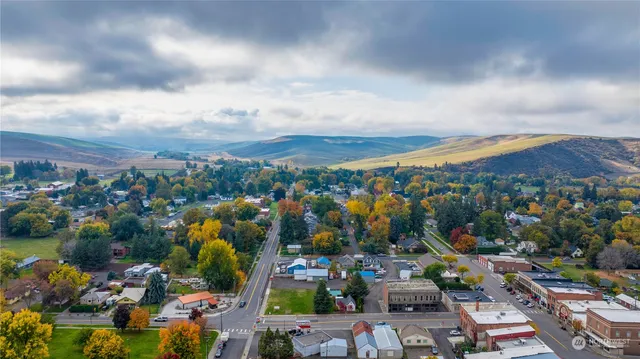 an aerial view of a city