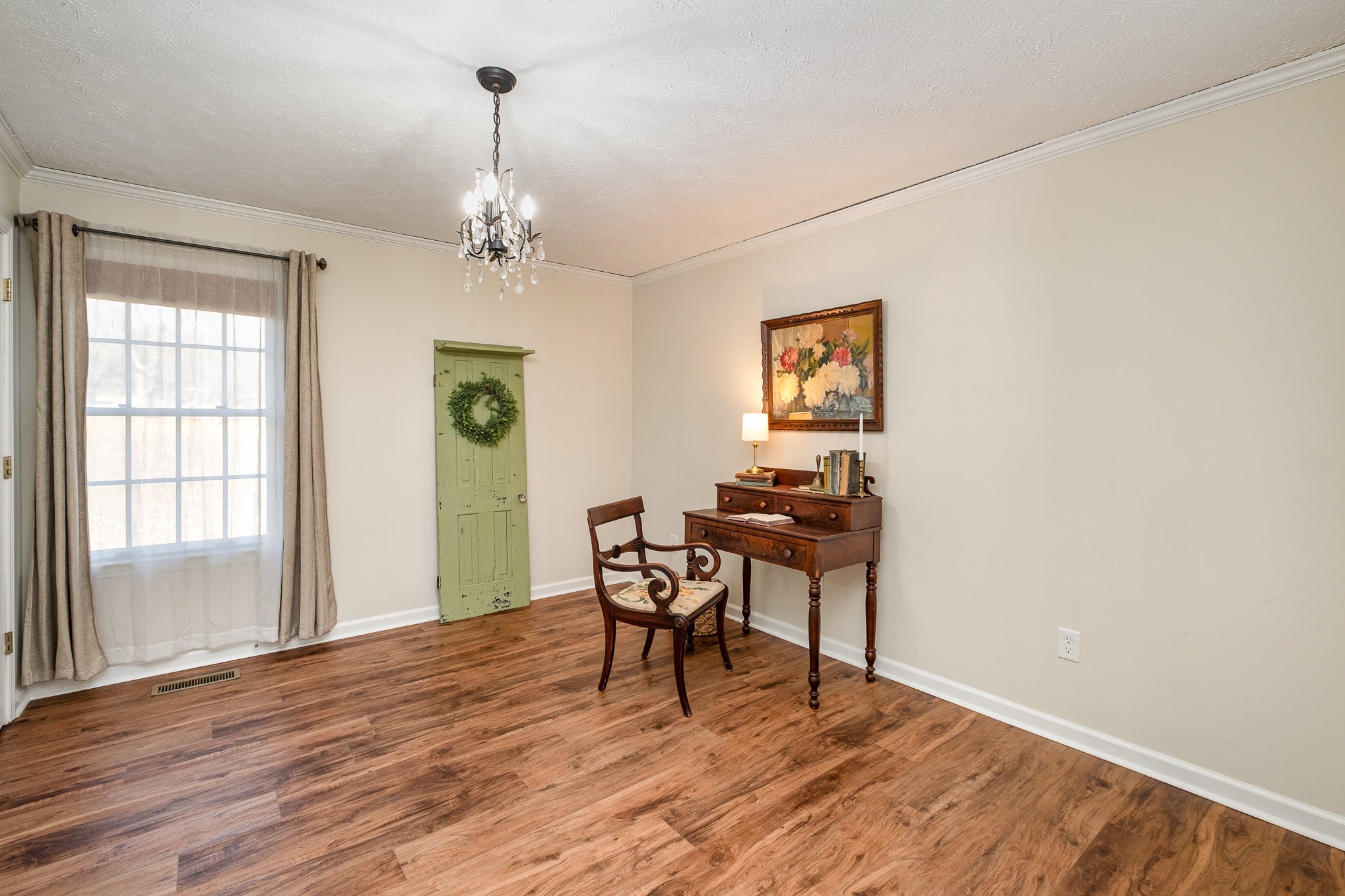 4360 Scott Hollow Road Culleoka, TN 38451 - Photo 19 of 27 a view of a dining room with furniture window and wooden floor