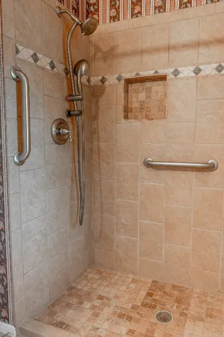 a bathroom with a shower