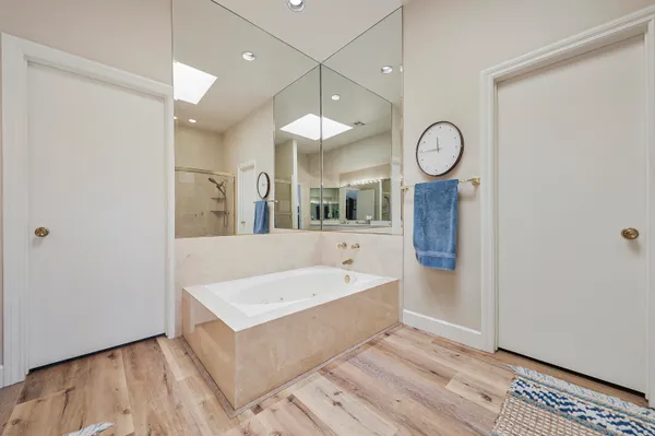 a view of a bathroom sink and mirror