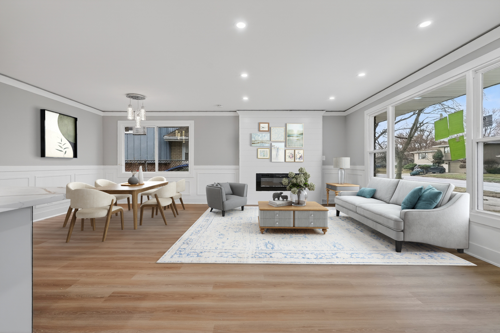 515 West 146th Street Dolton, IL 60419 - Photo 4 of 47 a living room with furniture dining table and a large window