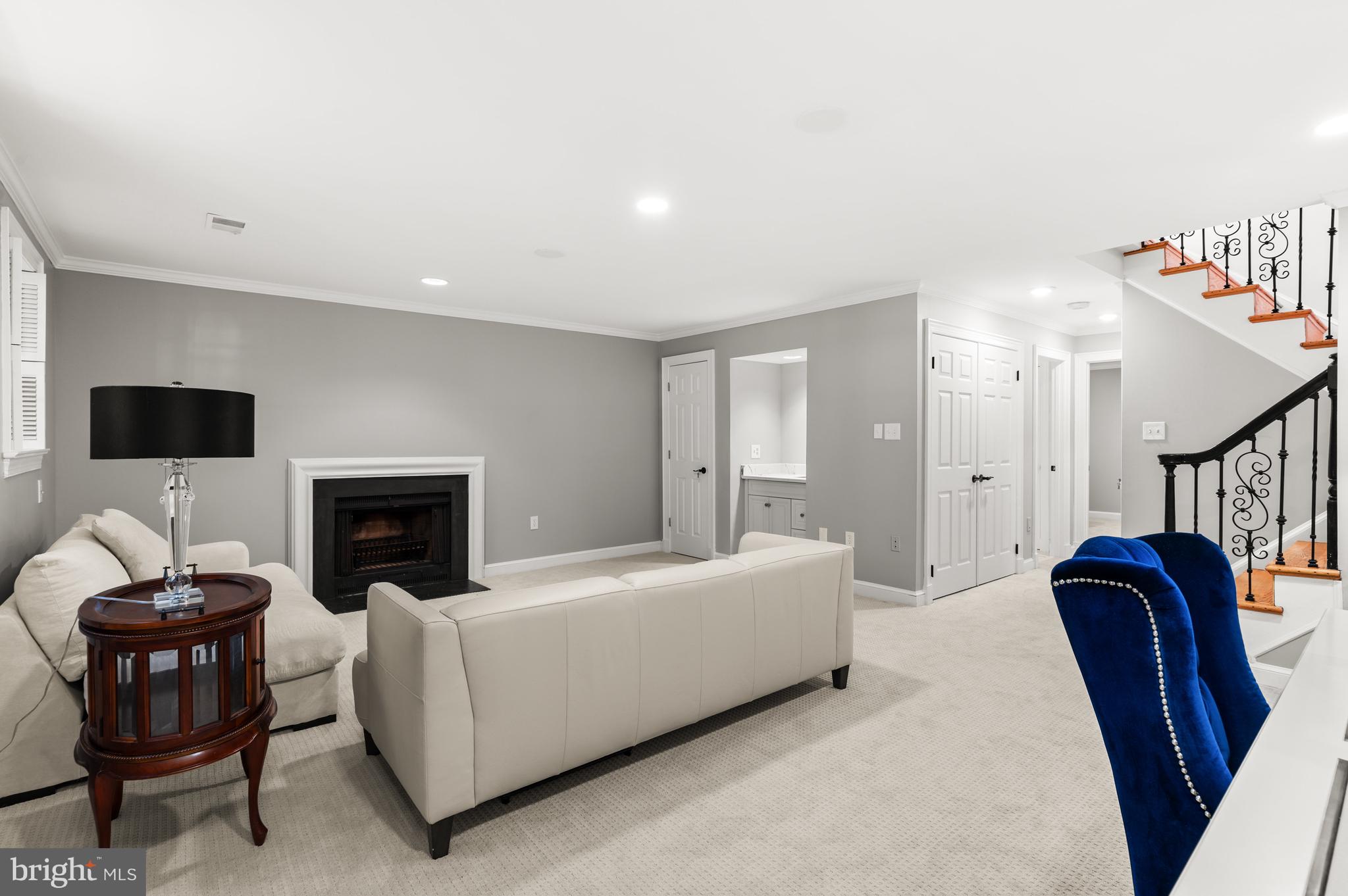 3525 Winfield Lane Northwest Washington, DC 20007 - Photo 26 of 32 Recreation Room with Fireplace and Wet Bar
