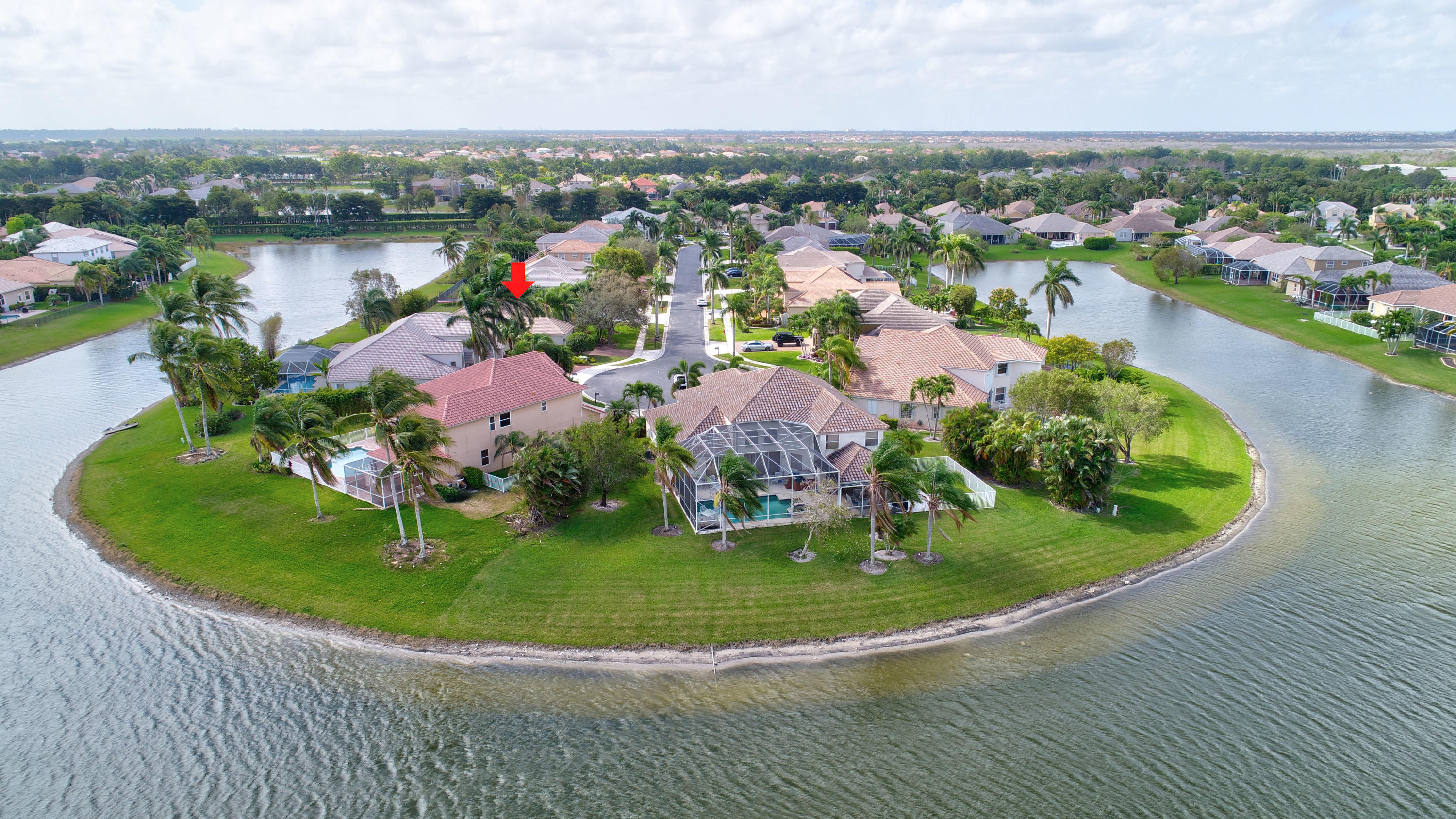 21587 Halstead Drive Boca Raton, FL 33428 - Photo 49 of 53 an aerial view of residential houses with outdoor space and lake view in back