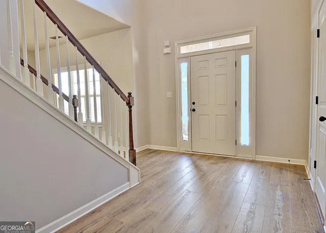 a workspace with furniture and window