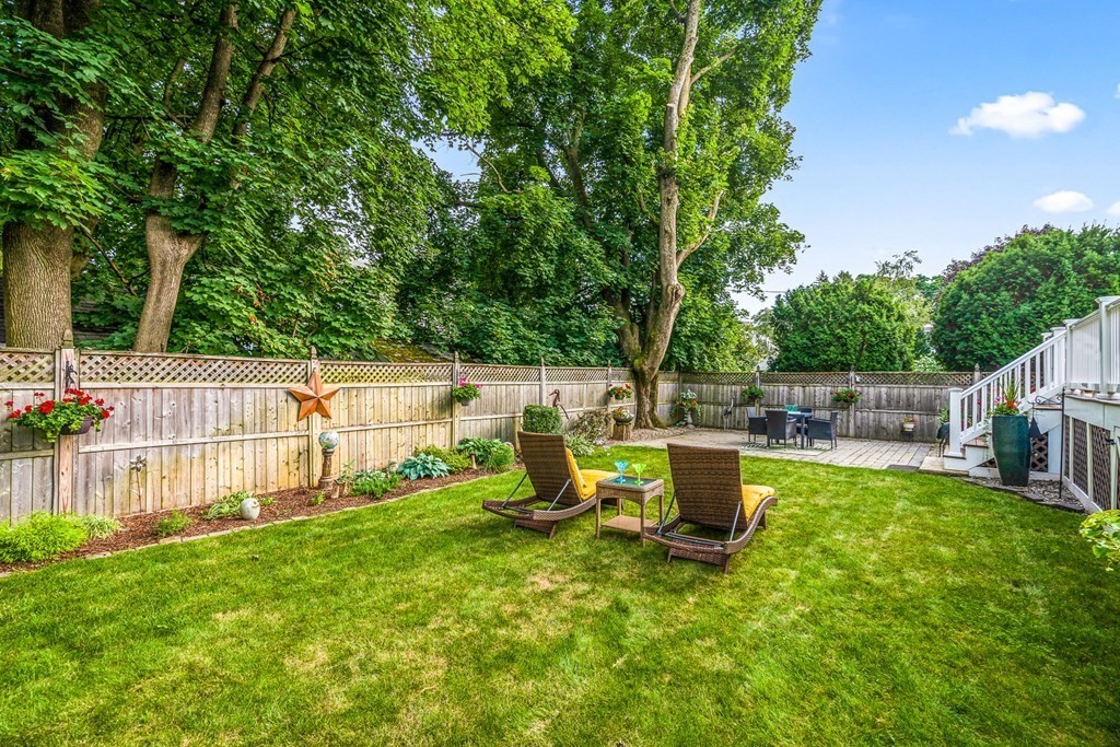 3 Laird Road Medford, MA 02155 - Photo 40 of 42 a view of a backyard with sitting area