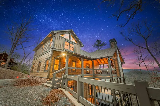 a view of a house with a porch