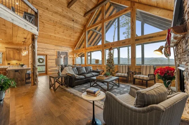 a building outdoor space with patio furniture and potted plants