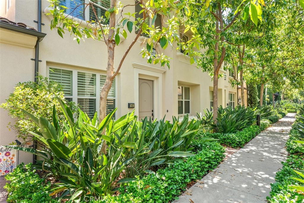 a plant is in front of a house