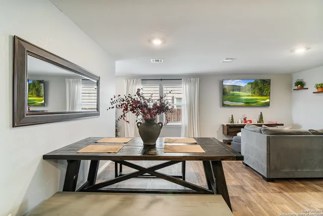 a workspace with furniture and window