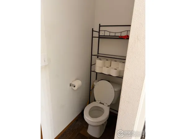 a close view of a toilet in bathroom