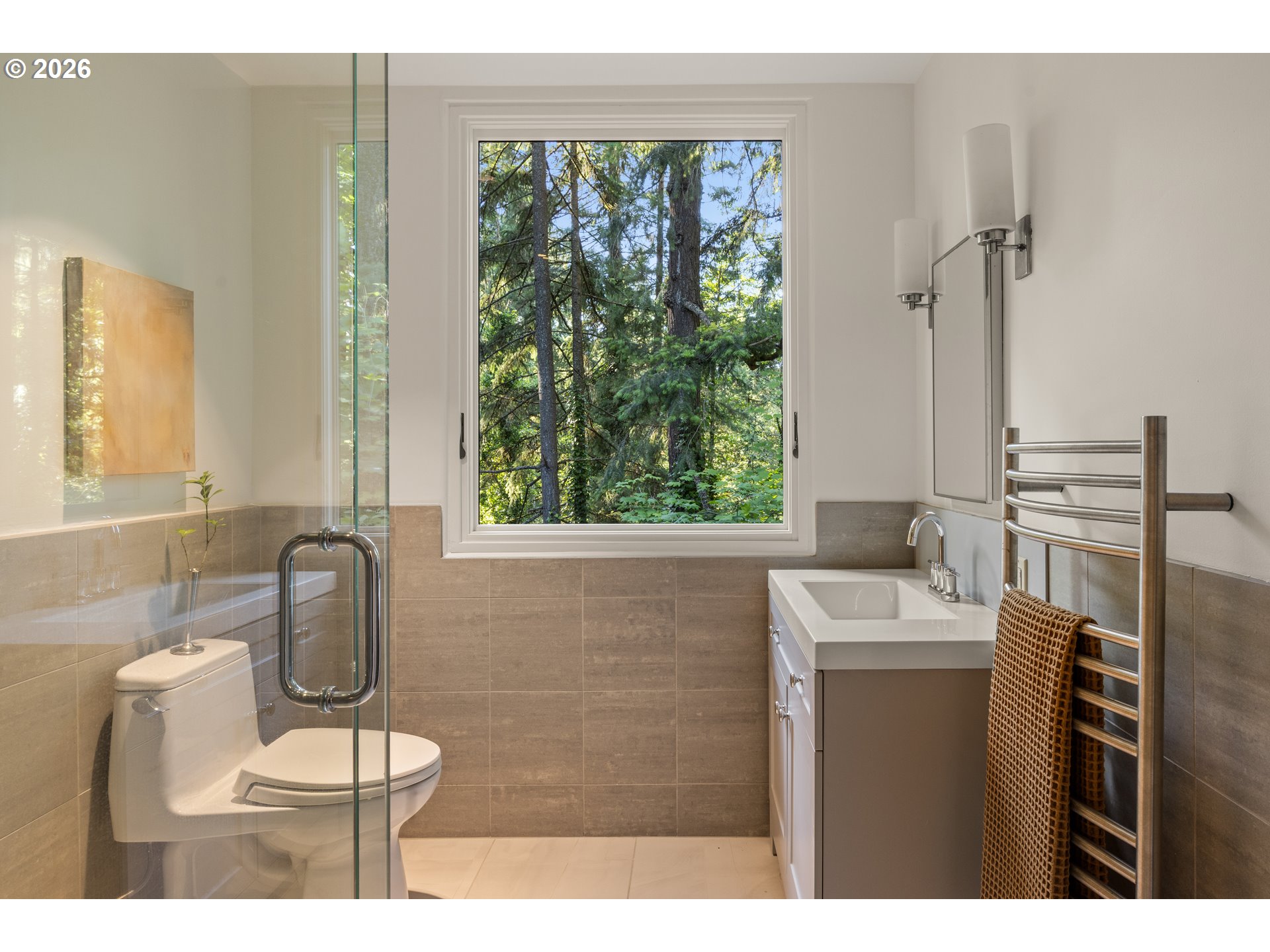 4645 Southwest Fairview Boulevard Portland, OR 97221 - Photo 34 of 38 a bathroom with a toilet sink and mirror