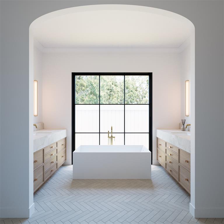 6960 Joyce Way Dallas, TX 75225 - Photo 15 of 18 a bathroom with a bathtub and window