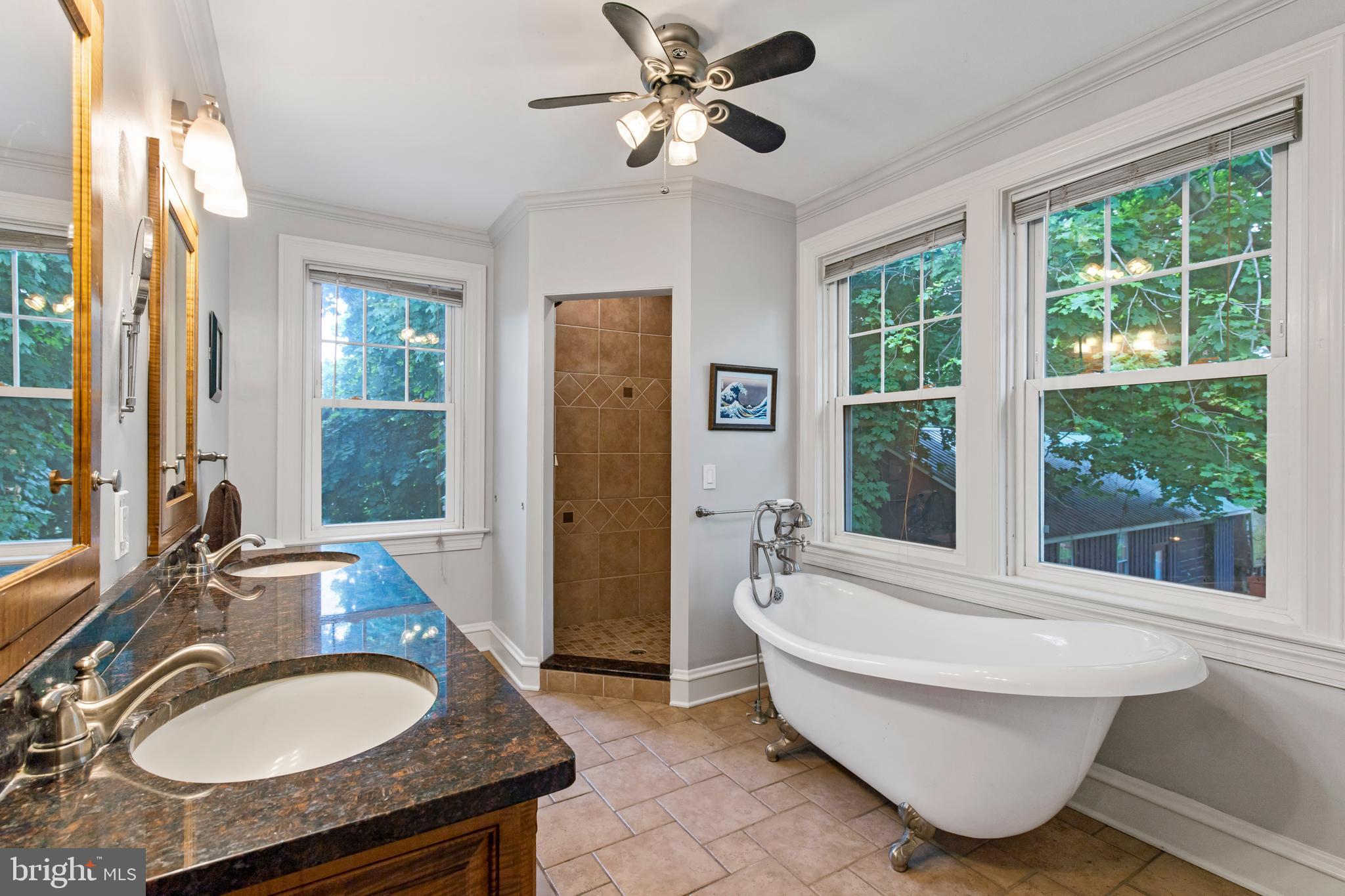 600 West Newport Road Lititz, PA 17543 - Photo 38 of 77 2nd Floor Bath w/ Double Vanity and Clawfoot Tub