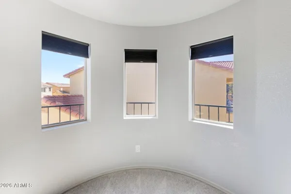 an empty room with closet